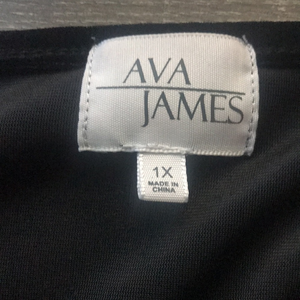 Ava James Black Velvet Lace Trim Blouse. - Picture 4 of 7